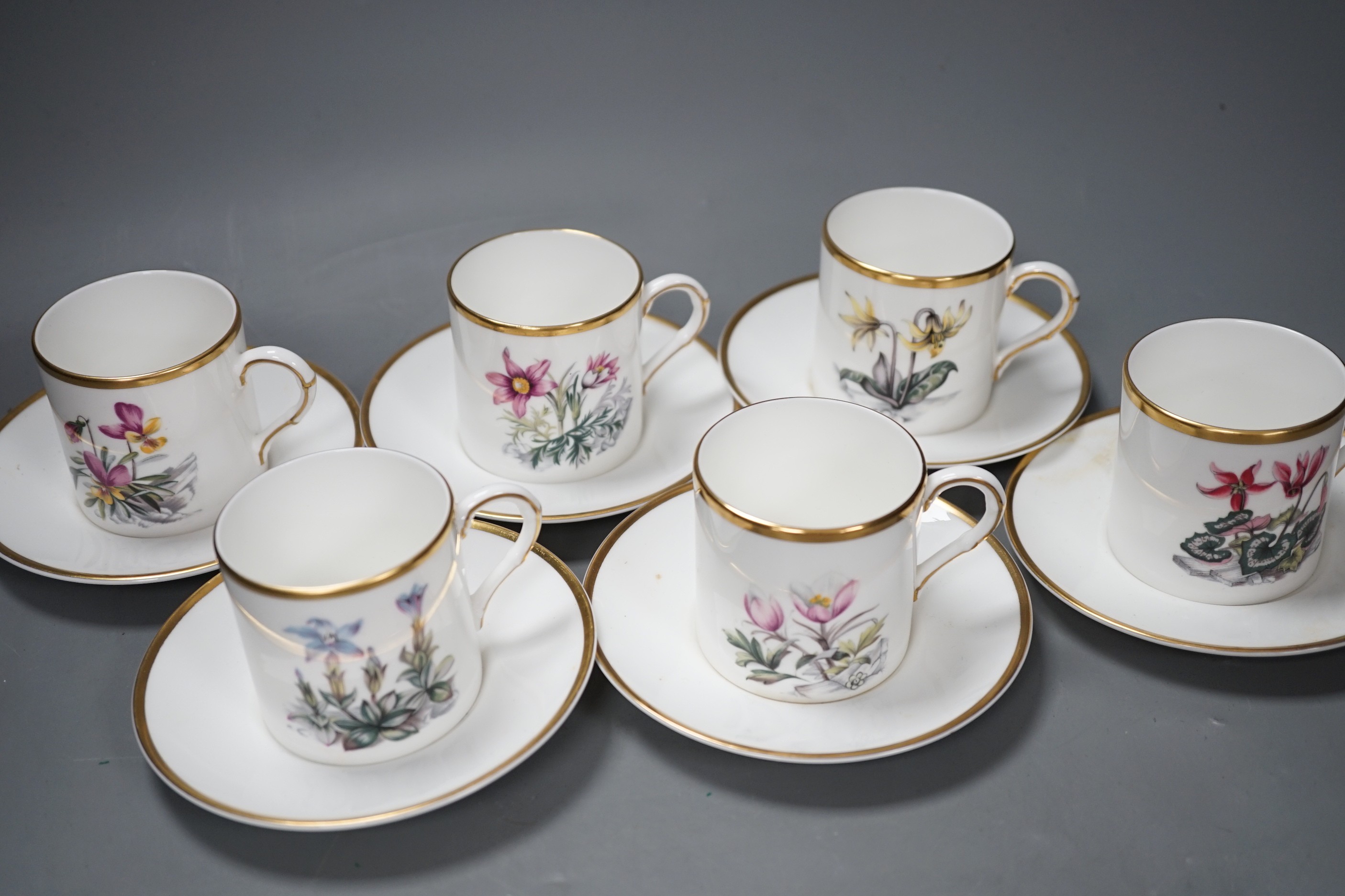 A boxed Royal Worcester coffee cans and saucers for six